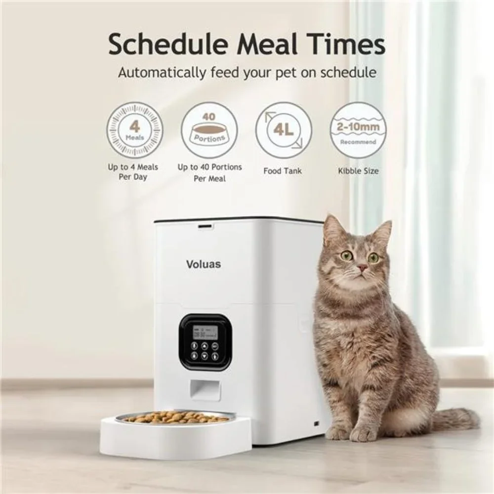 Automatic Cat Feeders-Timed Pet Feeder for Cats and Dogs with Dry Food Dispenser